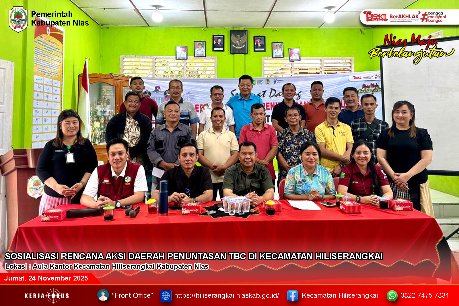 Pemerintah Kecamatan Hiliserangkai Melaksanakan Sosialisasi Rencana Aksi Daerah (RAD) Penanggulangan Tuberkulosis Tahun 2025 - 2029