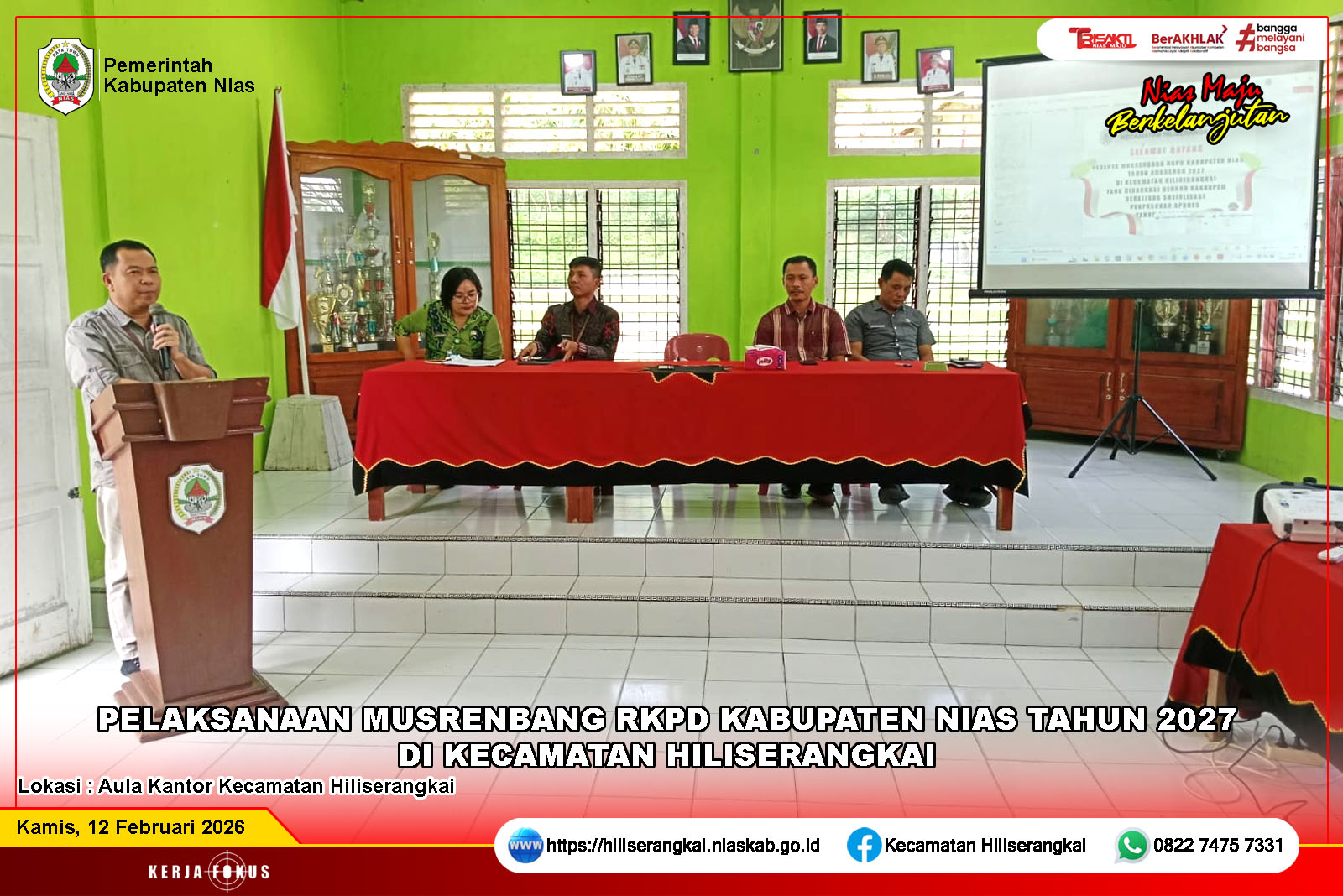 PEMERINTAH KECAMATAN HILISERANGKAI MELAKSANAKAN MUSRENBANG RKPD KABUPATEN NIAS TAHUN 2027